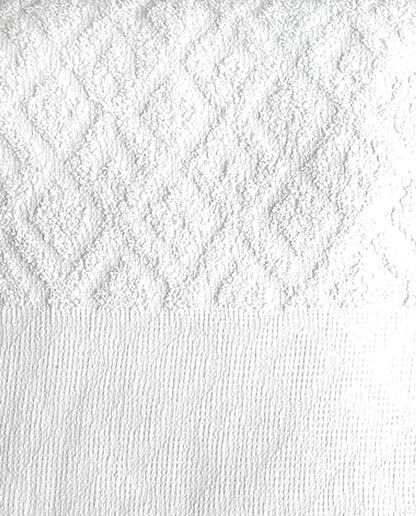 Gros plan du tissu coton éponge et de son motif en losanges