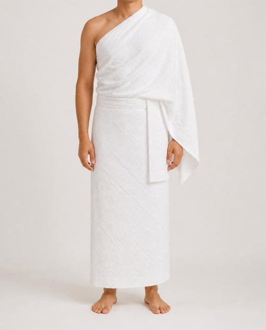 Ihram jacquard porté pour l'Omra