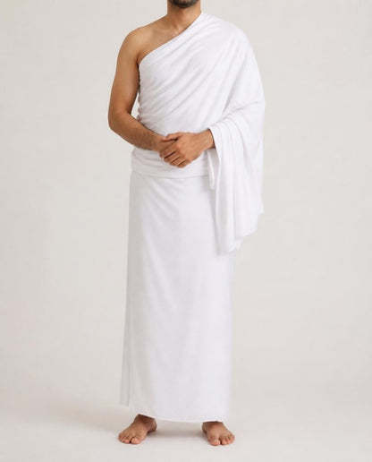 Ihram microfibre porté pour l'Omra